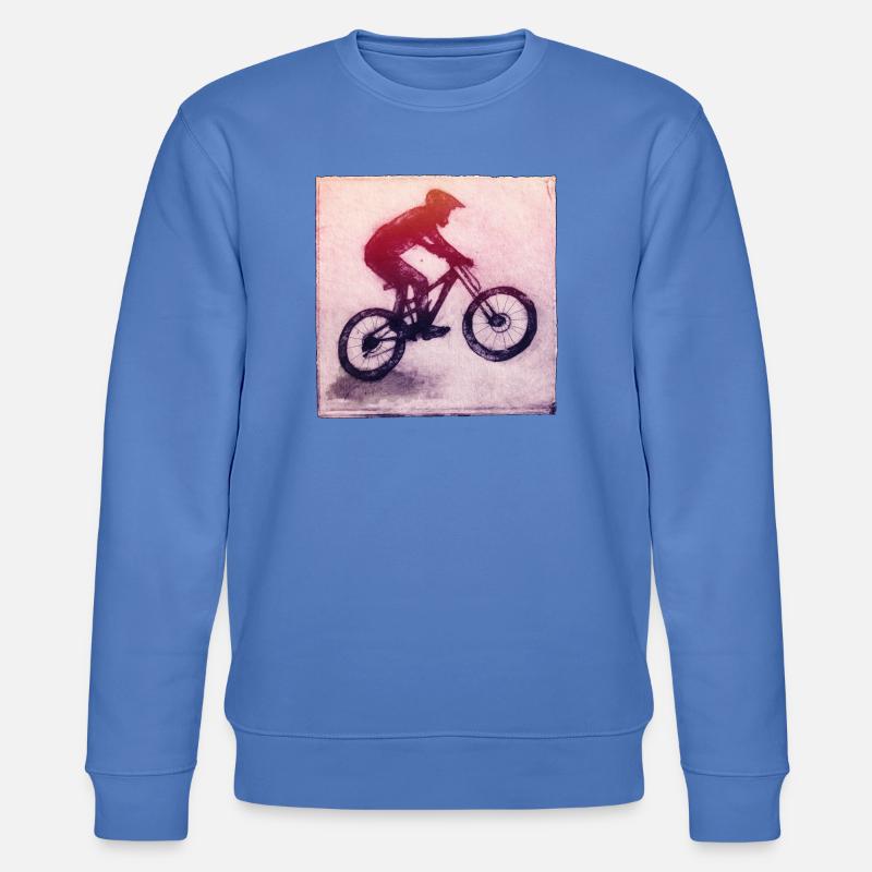 Mountainbiker - handgeschnitzte Druckvorlage - Stanley/Stella Unisex Bio-Sweatshirt CHANGER - Blau