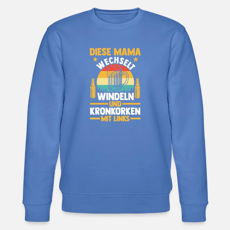 Bier Bierliebhaberin Mutter Mama - Stanley/Stella Unisex Bio-Sweatshirt CHANGER  - Blau