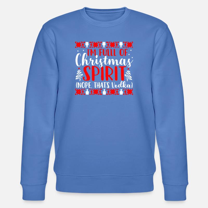 Voll mit Weihnachtsgeist-Vodka-Tee - Stanley/Stella Unisex Bio-Sweatshirt CHANGER - Blau