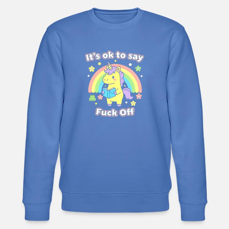 Einhorn-Lesung unter dem Regenbogen - Stanley/Stella Unisex Bio-Sweatshirt CHANGER  - Blau