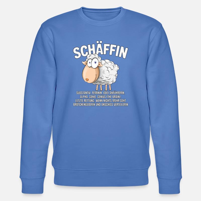 Schäffin - Alpha Schaf als Chefin - Stanley/Stella Unisex Bio-Sweatshirt CHANGER  - Blau