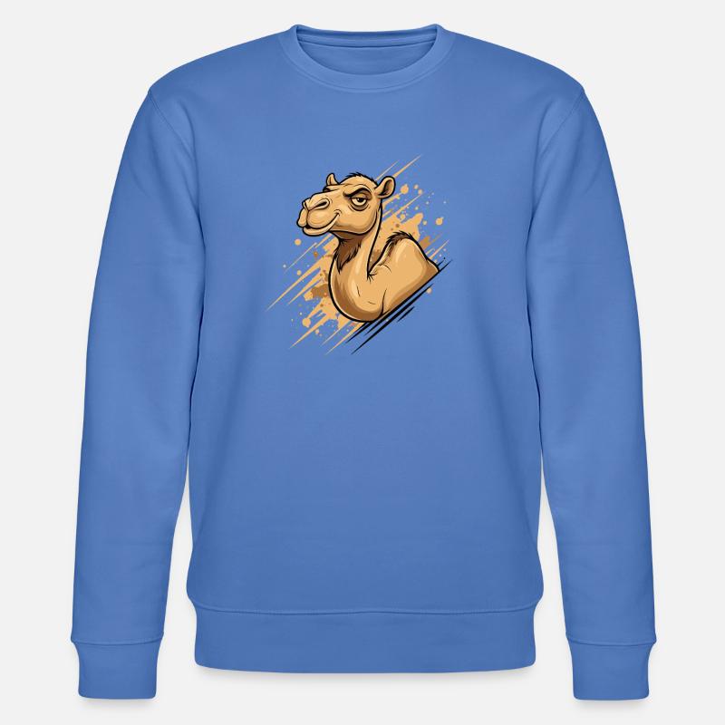 Kamel Karikatur Spritz-Splash - Stanley/Stella Unisex Bio-Sweatshirt CHANGER - Blau
