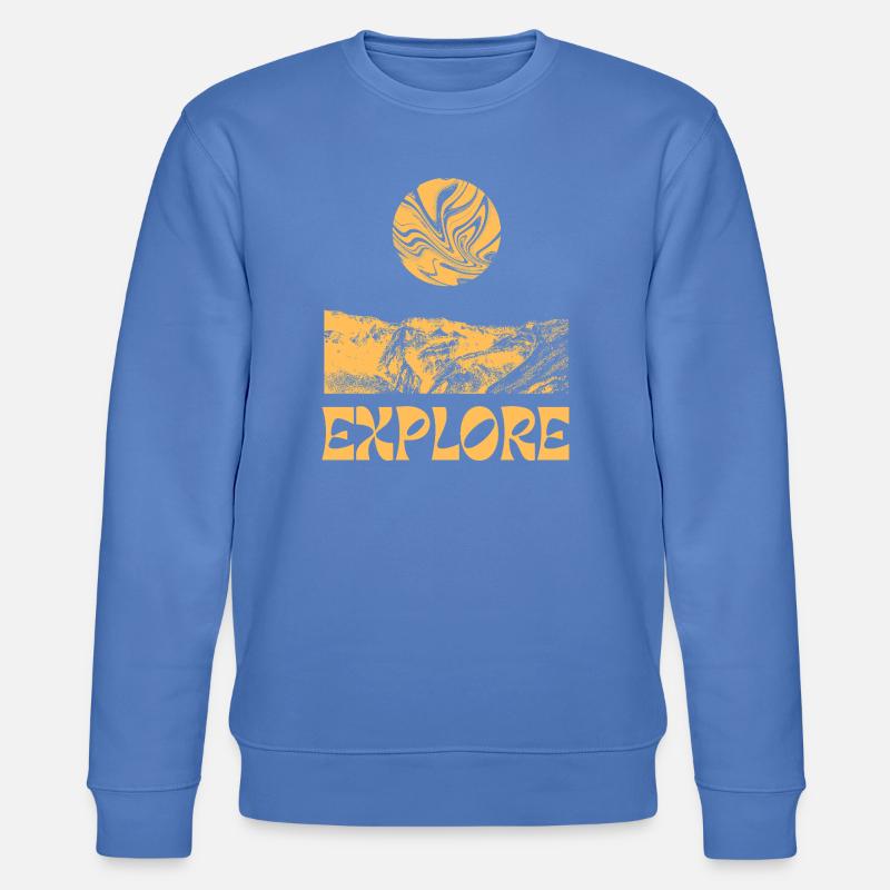 Explore Mountains Sun - Stanley/Stella CHANGER Unisex Organic Sweatshirt - bright blue