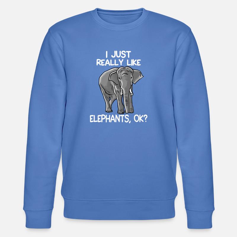 Elefanten-Grafik-Tee - Stanley/Stella Unisex Bio-Sweatshirt CHANGER - Blau