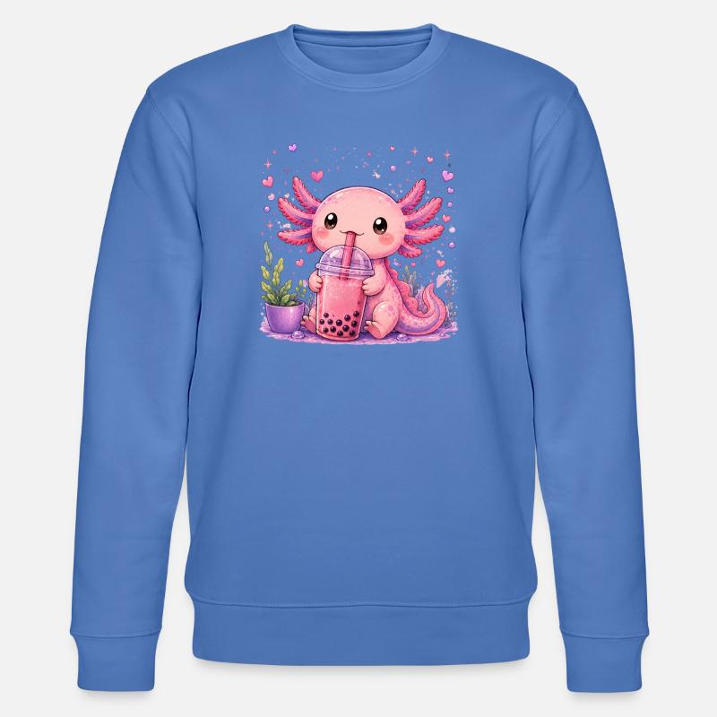 Axolot rose avec bubble tea - Sweat bio CHANGER Stanley/Stella Unisexe - bleu