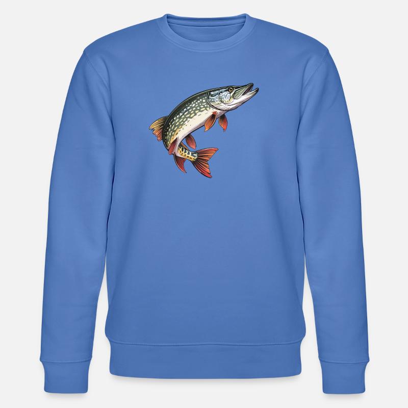 Springender Hecht - Stanley/Stella Unisex Bio-Sweatshirt CHANGER  - Blau