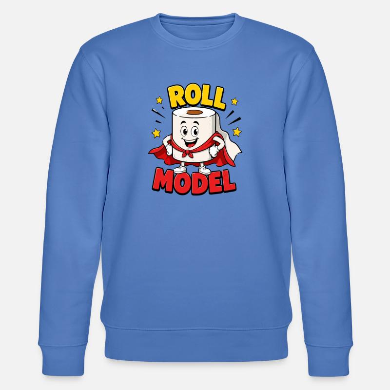  Roll Model Lustiger Toilettenpapier Superheld - Stanley/Stella Unisex Bio-Sweatshirt CHANGER  - Blau