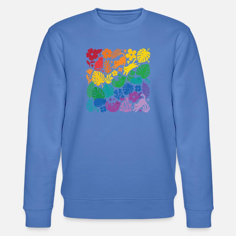 LGBT-Pride-Monat – Regenbogenkatzen und Blumen - Stanley/Stella Unisex Bio-Sweatshirt CHANGER - Blau