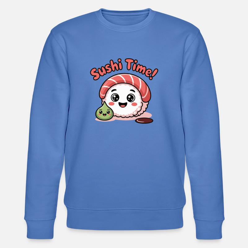 Sushi Time Roll Icon - Stanley/Stella CHANGER Unisex Organic Sweatshirt - bright blue