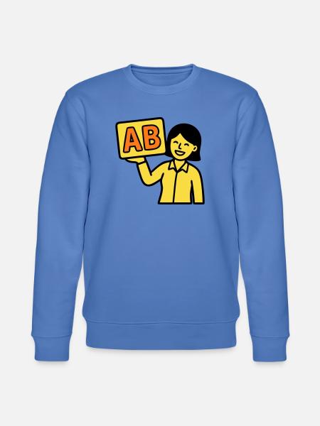 Teacher Elementary School ABC Vector - Stanley/Stella CHANGER Unisex Organic Sweatshirt - bright blue