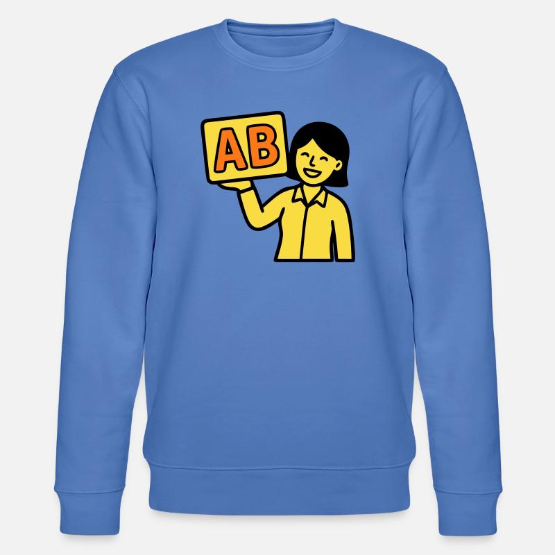 Teacher Elementary School ABC Vector - Stanley/Stella CHANGER Unisex Organic Sweatshirt - bright blue