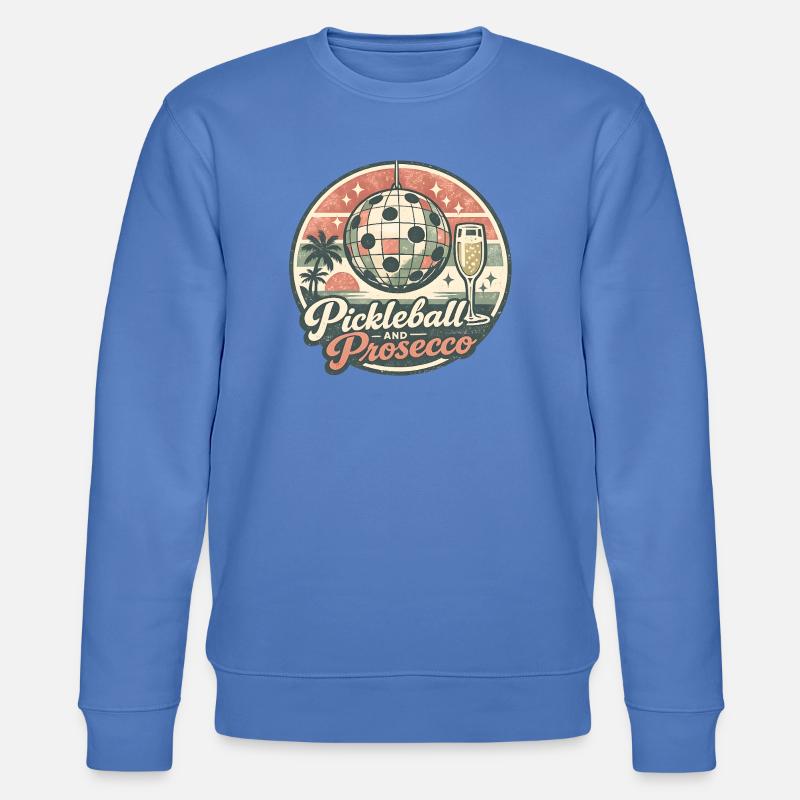 Pickleball und Prosecco Retro Logo - Stanley/Stella Unisex Bio-Sweatshirt CHANGER - Blau