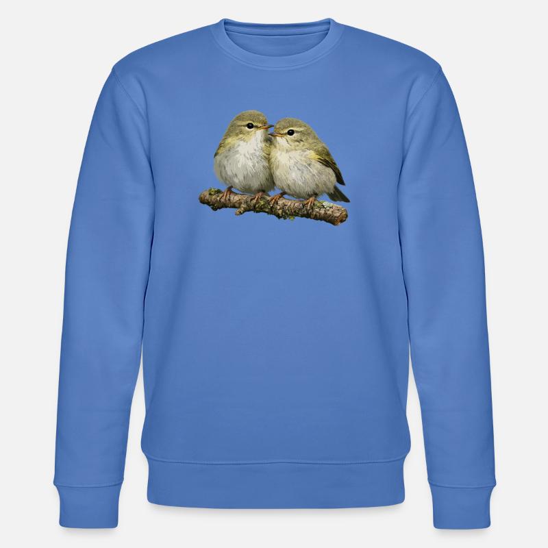 Chiffchaff auf Ast küssen - Stanley/Stella Unisex Bio-Sweatshirt CHANGER - Blau