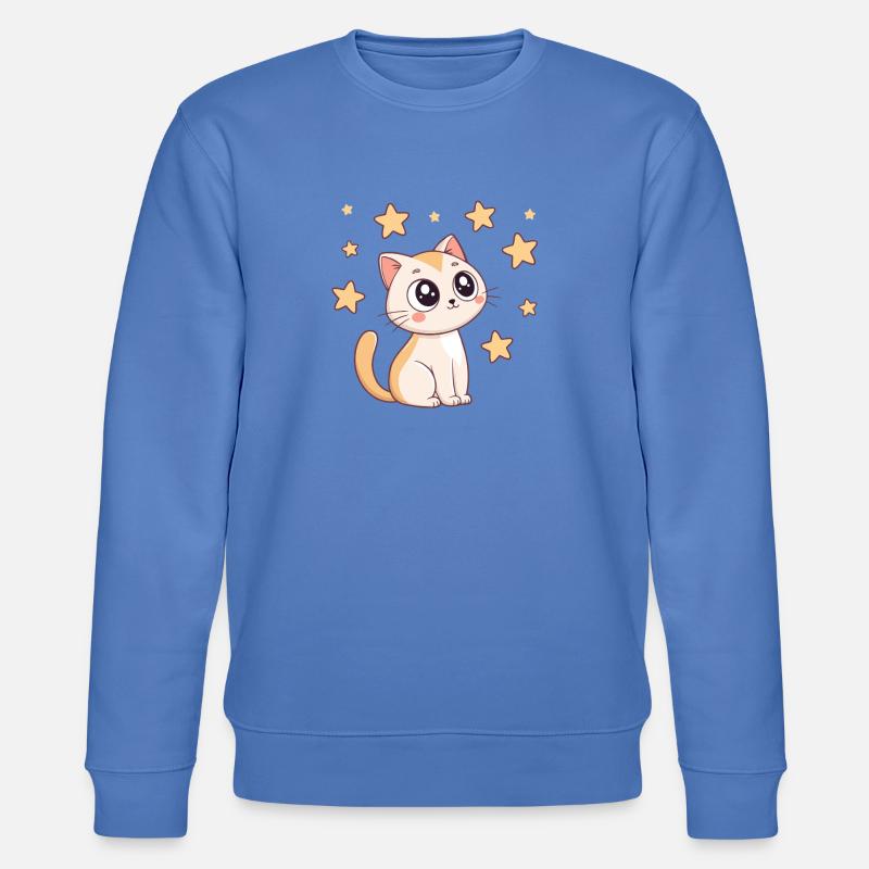 Chat étoilé kawaii - Sweat bio CHANGER Stanley/Stella Unisexe - bleu