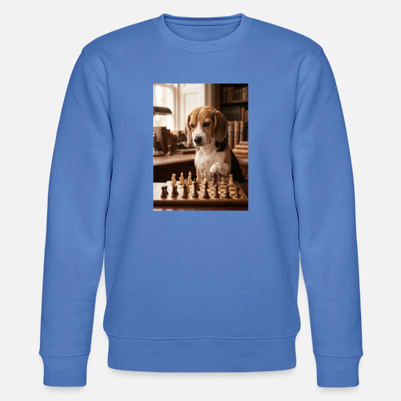 Beagle-Hund spielt Schach - Stanley/Stella Unisex Bio-Sweatshirt CHANGER  - Blau