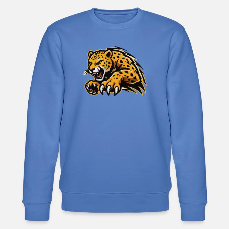 Ferocious Leopard Assault - Stanley/Stella CHANGER Unisex Organic Sweatshirt - bright blue