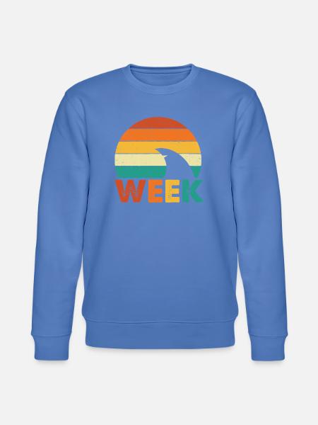Minimal Shark Week Ocean Marine Style - Stanley/Stella CHANGER Unisex Organic Sweatshirt - bright blue