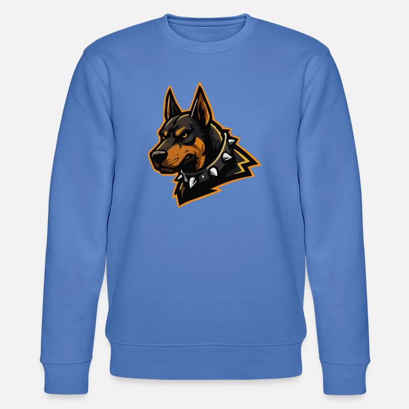Doberman avec collier à pointes - Sweat bio CHANGER Stanley/Stella Unisexe - bleu