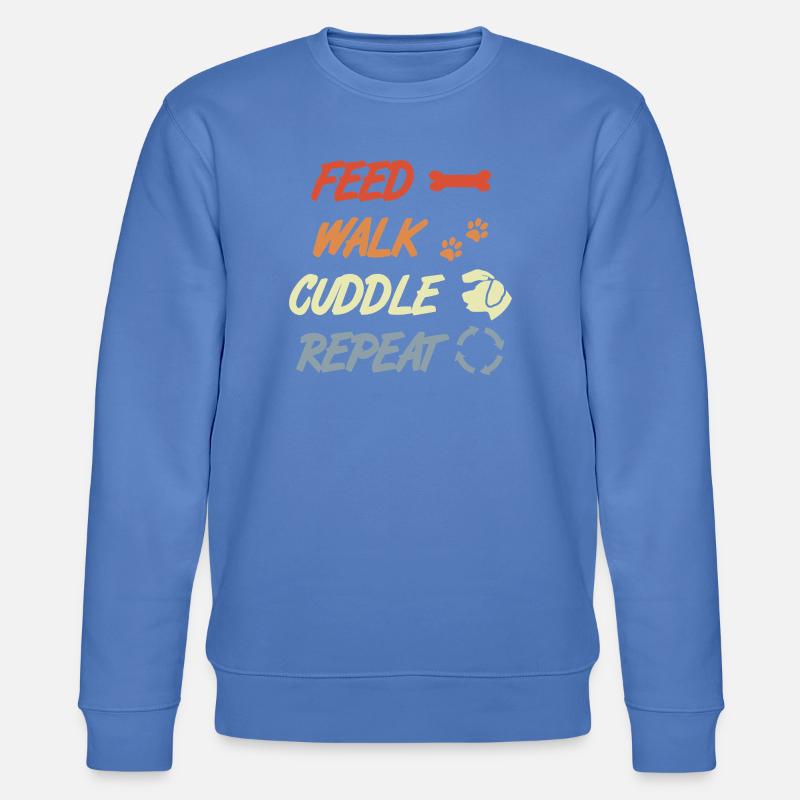 Feed Walk Cuddle Repeat – Hundeliebe - Stanley/Stella Unisex Bio-Sweatshirt CHANGER - Blau
