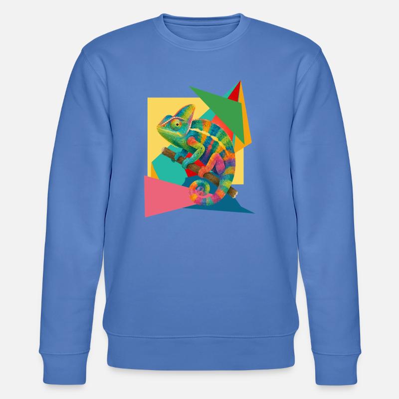 Buntes Chamäleon Geometrie Kunst  - Stanley/Stella Unisex Bio-Sweatshirt CHANGER  - Blau