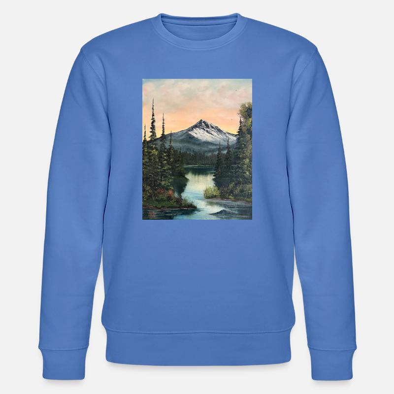 Bergsee im Abendlicht - Stanley/Stella Unisex Bio-Sweatshirt CHANGER  - Blau