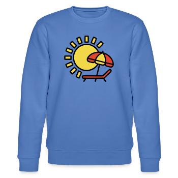 Beach lounger Sun Parasol Summer holiday - Stanley/Stella CHANGER Unisex Organic Sweatshirt - bright blue - Front - Nik (191cm) & Marisol (170cm)