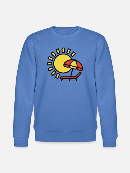 Beach lounger Sun Parasol Summer holiday - Stanley/Stella CHANGER Unisex Organic Sweatshirt - bright blue