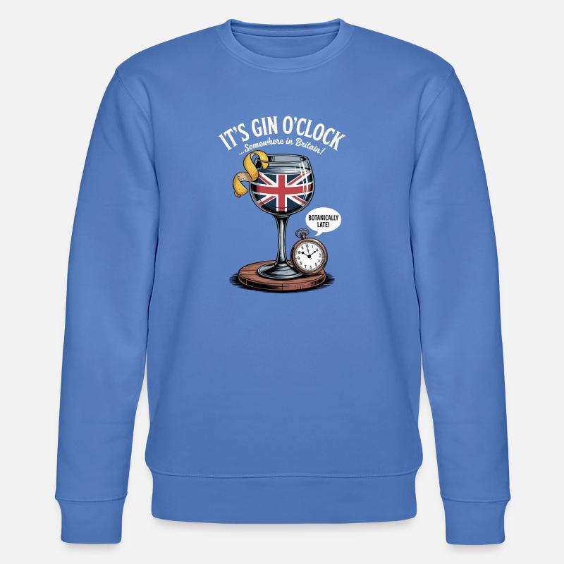 Gin O'Clock Britischer Humor - Stanley/Stella Unisex Bio-Sweatshirt CHANGER  - Blau