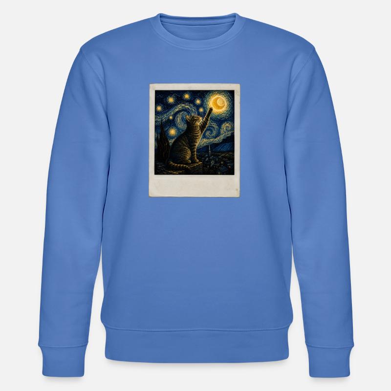 Style Star cat in night - Sweat bio CHANGER Stanley/Stella Unisexe - bleu