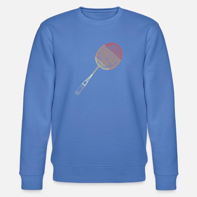 Badminton Racket Sketch - Stanley/Stella CHANGER Unisex Organic Sweatshirt - bright blue