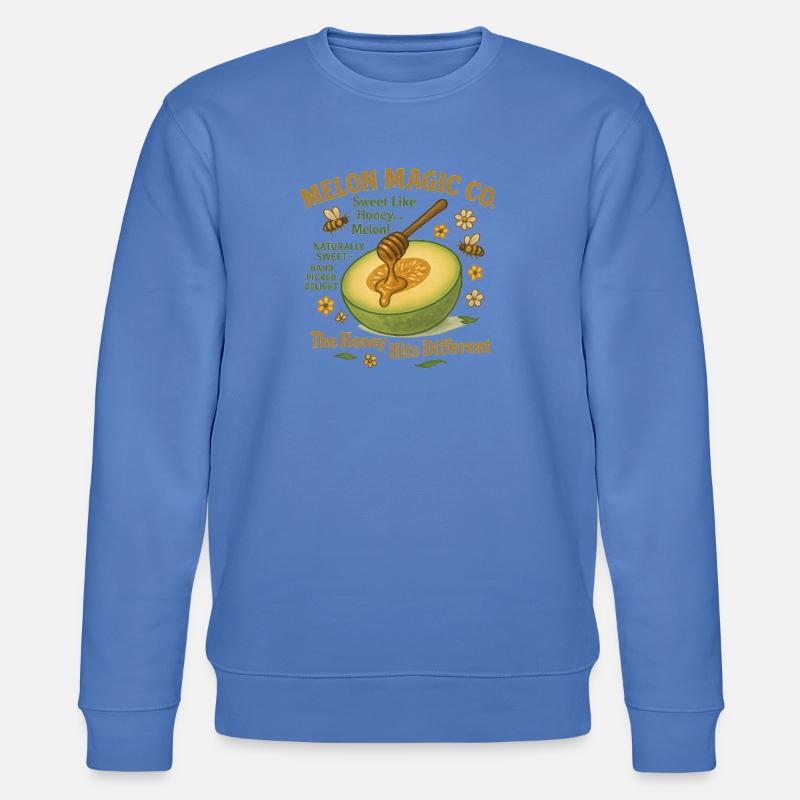 Melon Honey Magic Illustration - Stanley/Stella CHANGER Unisex Organic Sweatshirt - bright blue