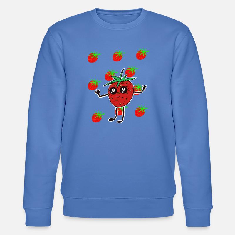 Lustige Erdbeere Erdbeeren Kinder  - Stanley/Stella Unisex Bio-Sweatshirt CHANGER  - Blau