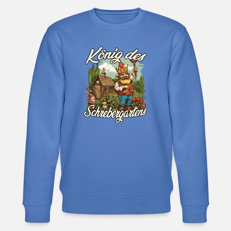 Kleingarten Gartenkönig Gartenzwerg Blumenbeet - Stanley/Stella Unisex Bio-Sweatshirt CHANGER  - Blau