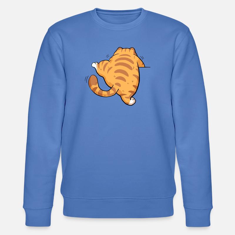 Rückansicht getigertes Kätzchen - Stanley/Stella Unisex Bio-Sweatshirt CHANGER  - Blau