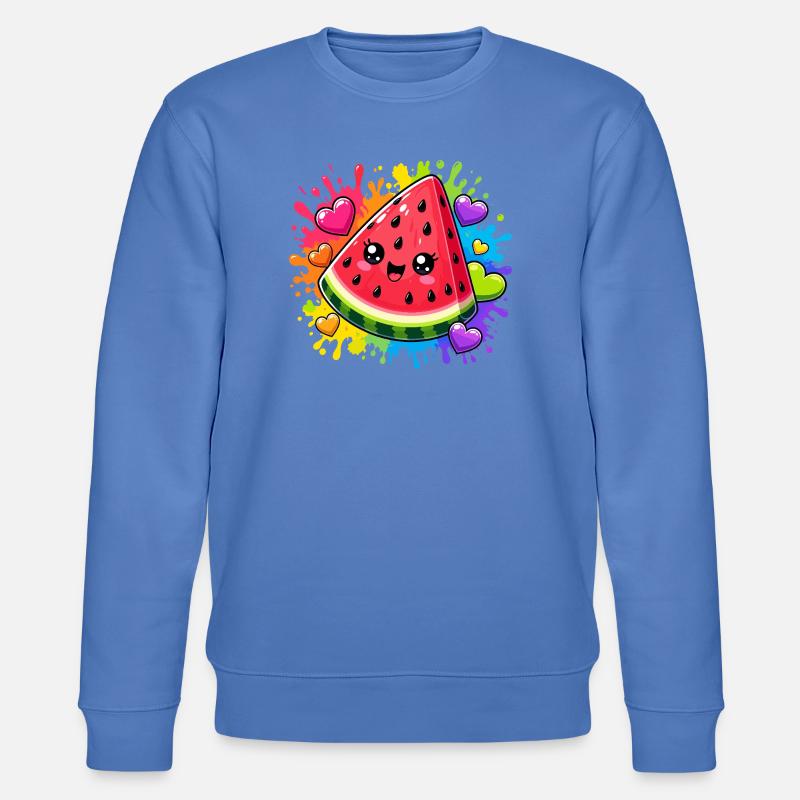 Pastèque Kawaii avec arc-en-ciel - Sweat bio CHANGER Stanley/Stella Unisexe - bleu