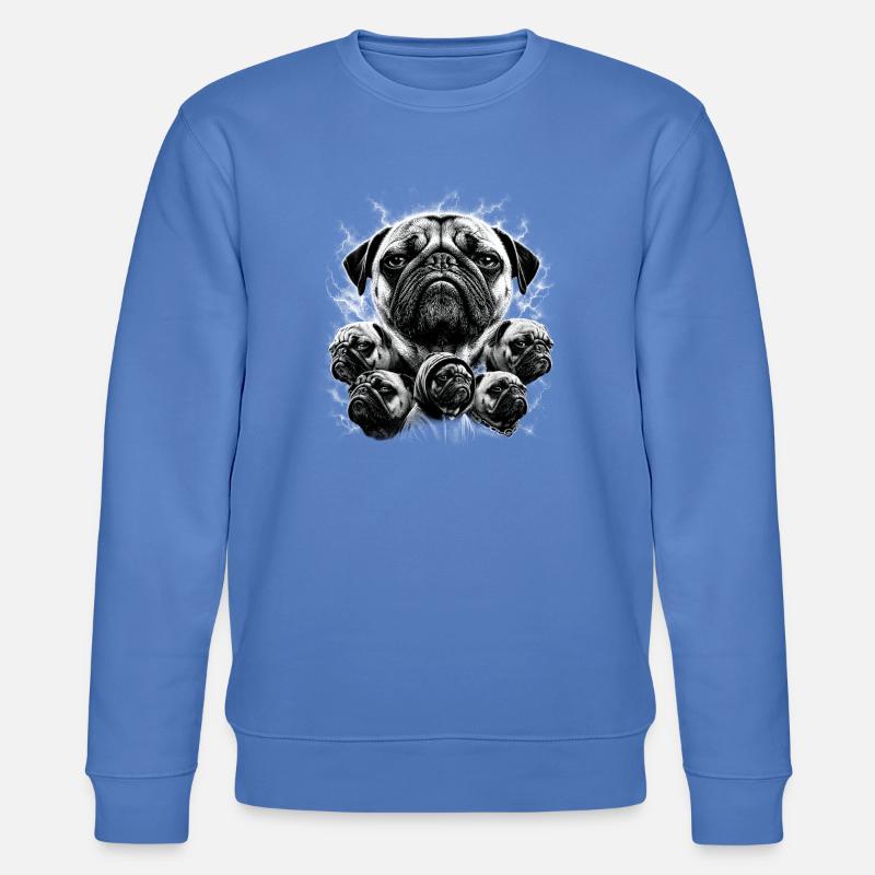 Collage de carlins monochrome - Sweat bio CHANGER Stanley/Stella Unisexe - bleu