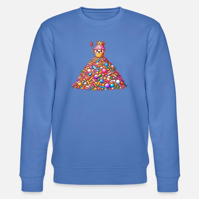 Bunter Süßigkeitenberg mit Cupcake - Stanley/Stella Unisex Bio-Sweatshirt CHANGER - Blau