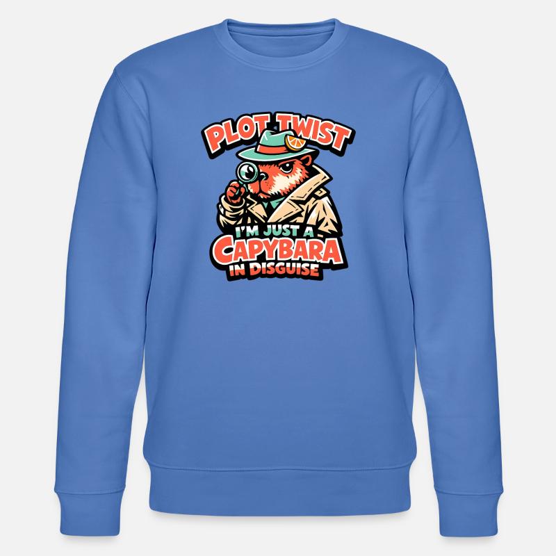 Plot Twist Capybara Detektiv - Stanley/Stella Unisex Bio-Sweatshirt CHANGER  - Blau