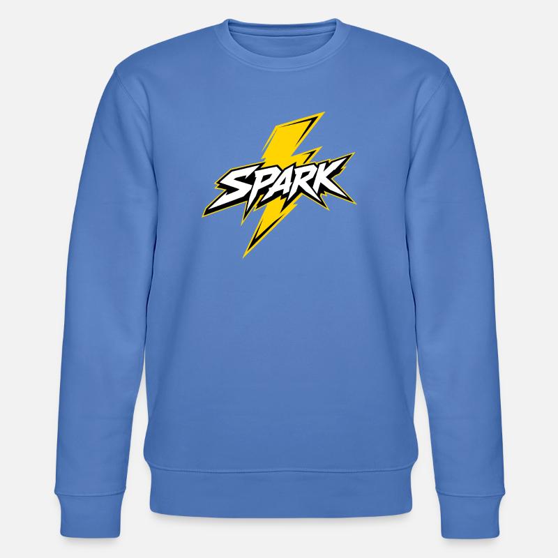 Spark Blitz Comic Logo - Stanley/Stella CHANGER Unisex Organic Sweatshirt - bright blue