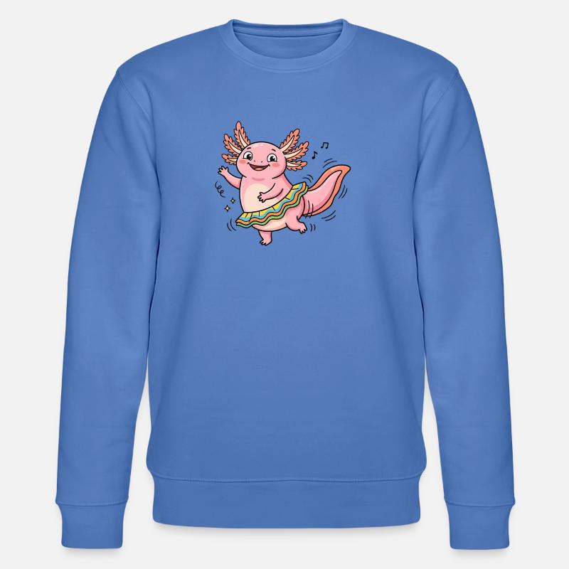 Dancing Queen Axolotl - Stanley/Stella Unisex Bio-Sweatshirt CHANGER  - Blau