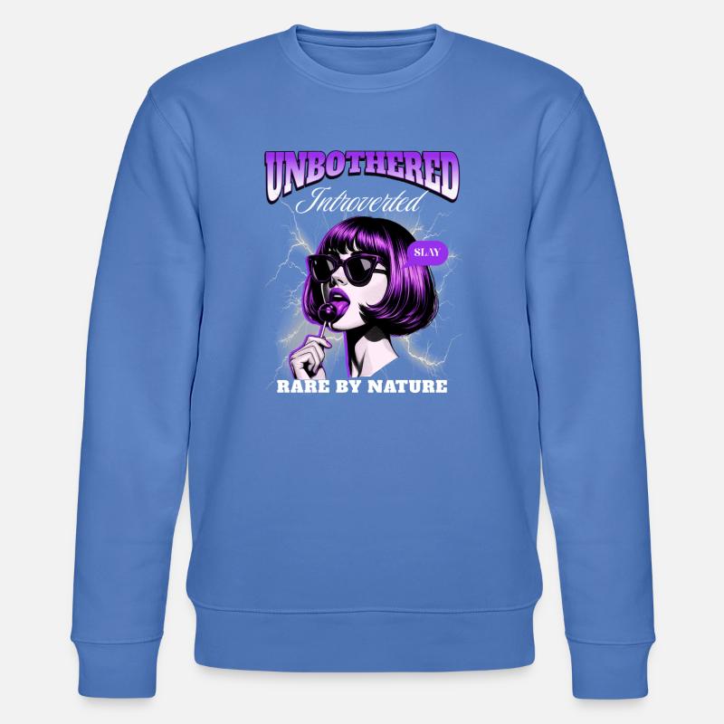 Introvert unbothered - Stanley/Stella Unisex Bio-Sweatshirt CHANGER - Blau