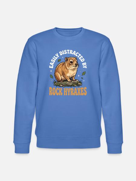 Easily distracted by rock hyraxes - Stanley/Stella CHANGER Unisex Organic Sweatshirt - bright blue