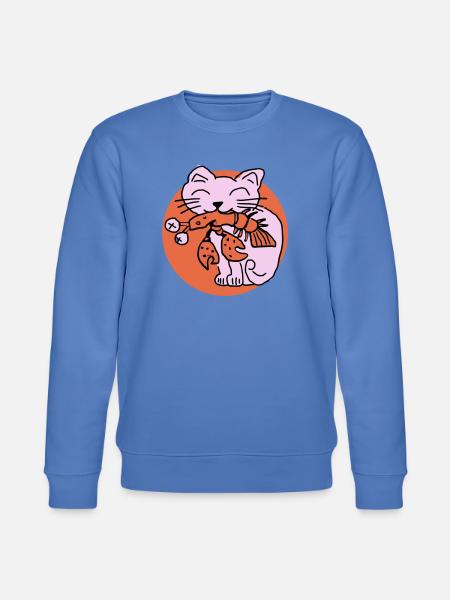 Cat eats cancer - Stanley/Stella CHANGER Unisex Organic Sweatshirt - bright blue