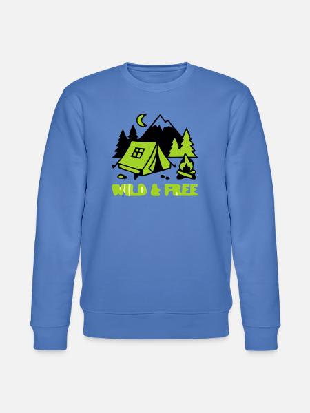 Camping Zelt Natur Grafik - Stanley/Stella Unisex Bio-Sweatshirt CHANGER - Blau