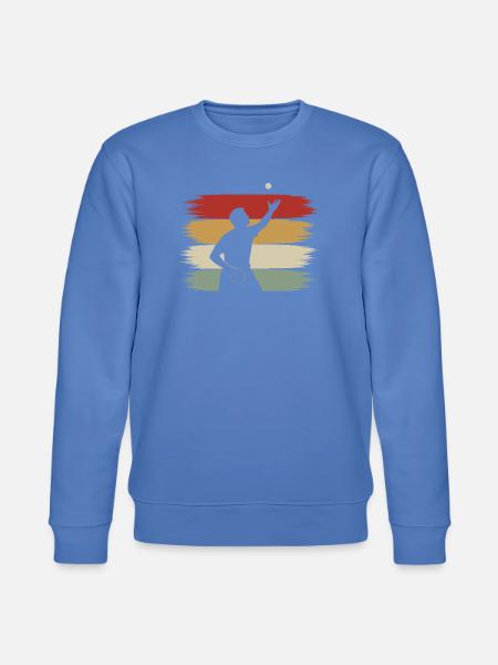 Tischtennis Aufschlag Ballwurf Retro Silhouette - Stanley/Stella Unisex Bio-Sweatshirt CHANGER  - Blau