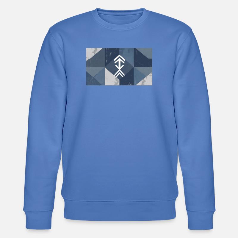 Geometric Blue Element Pattern - Stanley/Stella CHANGER Unisex Organic Sweatshirt - bright blue