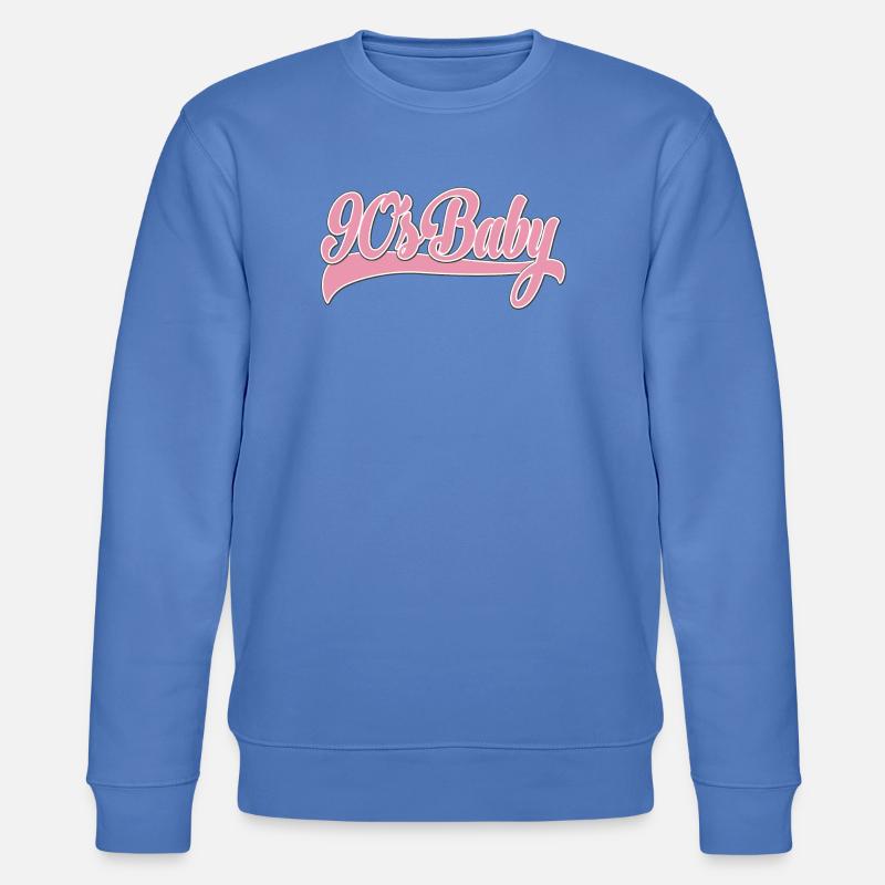 90s Baby Pink Retro Script - Stanley/Stella Unisex Bio-Sweatshirt CHANGER  - Blau