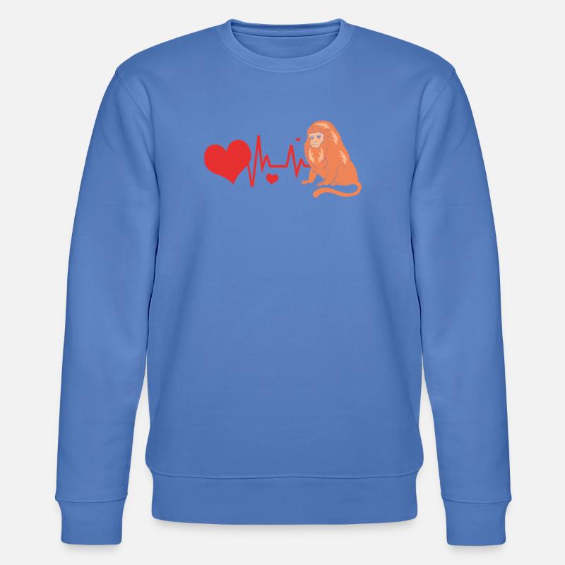 Tamarin Monkey Monkey Monkey Monkey Face - Stanley/Stella CHANGER Unisex Organic Sweatshirt - bright blue