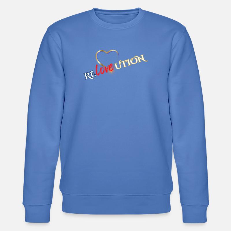 Liebevolution Herzrose Typo - Stanley/Stella Unisex Bio-Sweatshirt CHANGER  - Blau