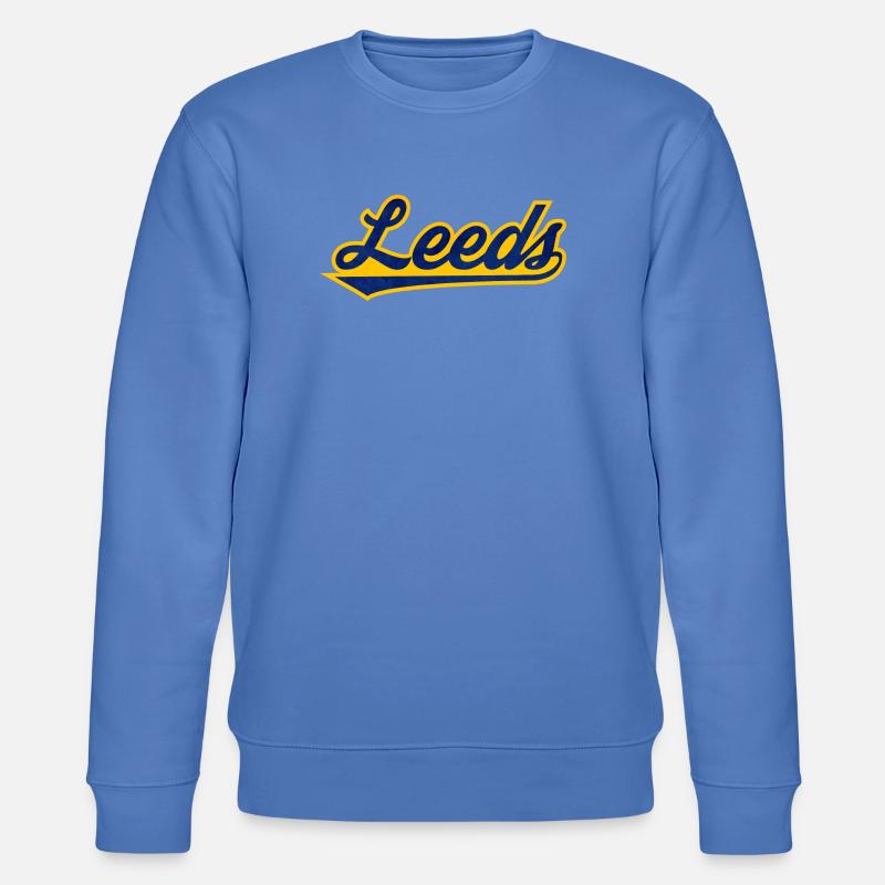 Leeds Script Logo Blau Gelb - Stanley/Stella Unisex Bio-Sweatshirt CHANGER - Blau